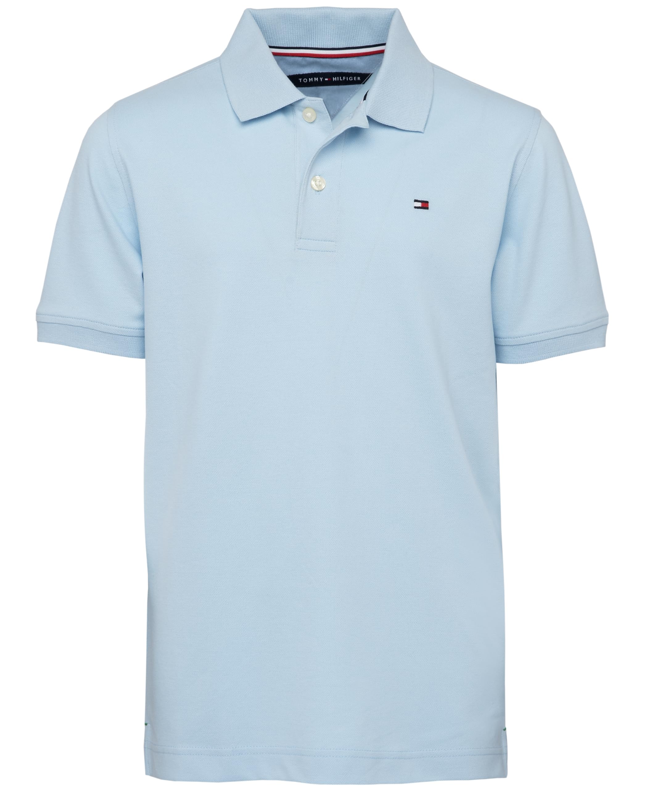 Tommy Hilfiger Boys' Short Sleeve Premium Pique Polo Shirt, Button Closure, Soft & Comfortable